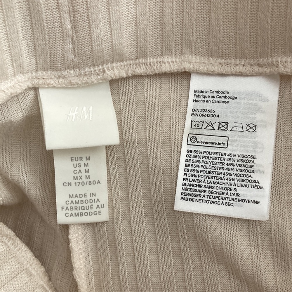 NWOT H&M Ribbed Wide Leg Pants - Picture 3 of 7